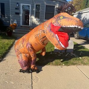 Inflatable dinosaur costume